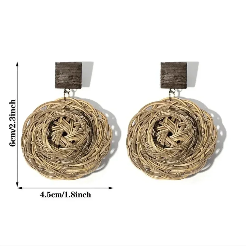 Anthro Rattan Knit Bohemian Earrings - Picture 6 of 10